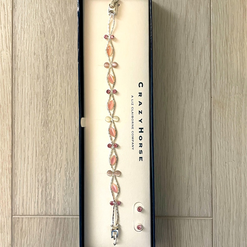 NIB Pink & Silver Bracelet and Earrings